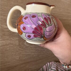 Eduardo Vega Handcrafted Signed Swan Ceramic Creamer Folk Art Pottery Cuenca